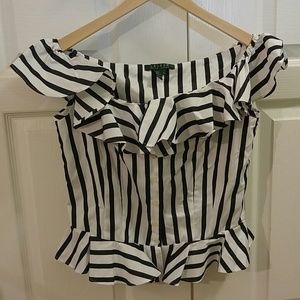 Ralph Lauren Off the Shoulders Peplum Top