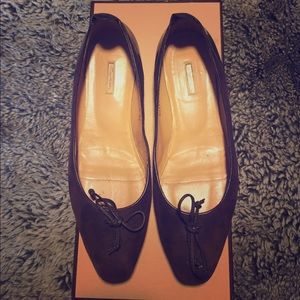 Brown suede (100% leather) Santoni flats
