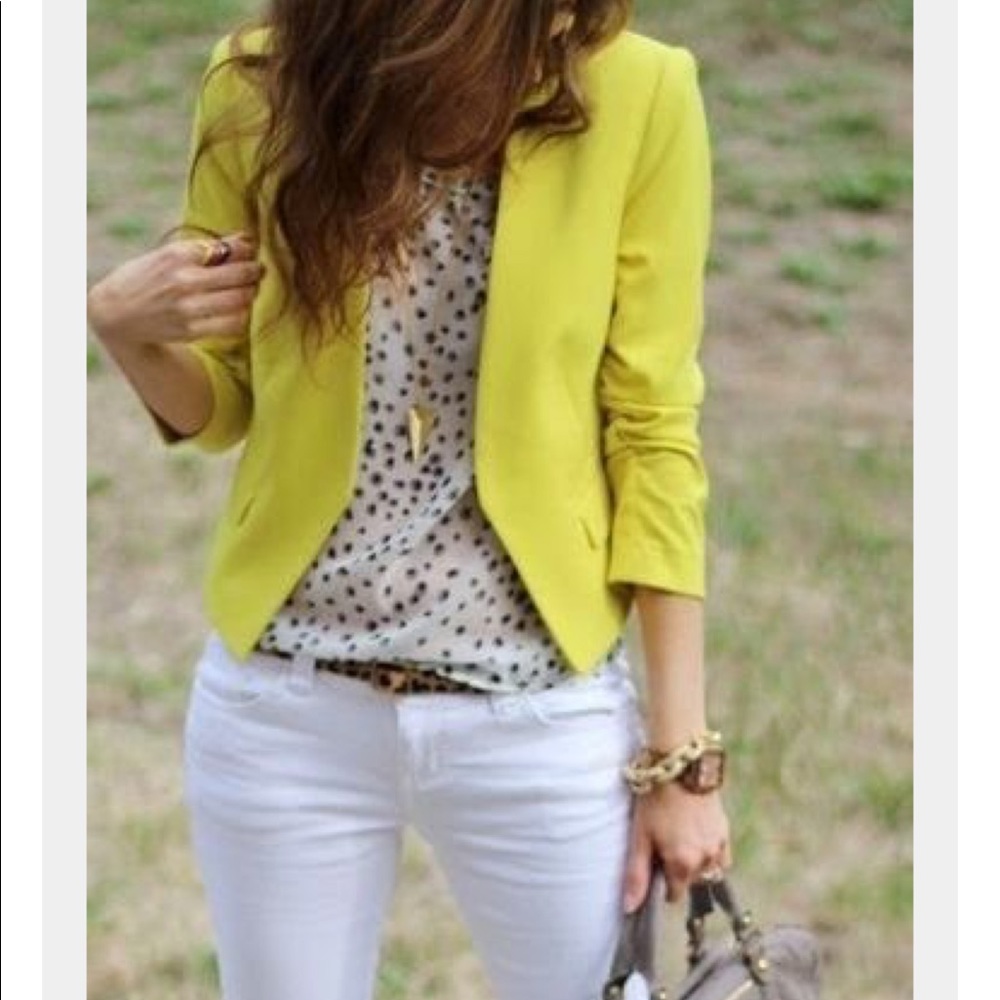 Chartreuse yellow h&m blazer