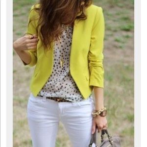 Chartreuse yellow h&m blazer