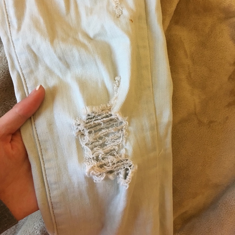 Light blue ripped ankle jeans - Picture 2 of 4