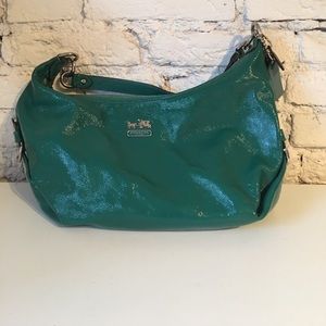 Jade Green patent leather Coach bag