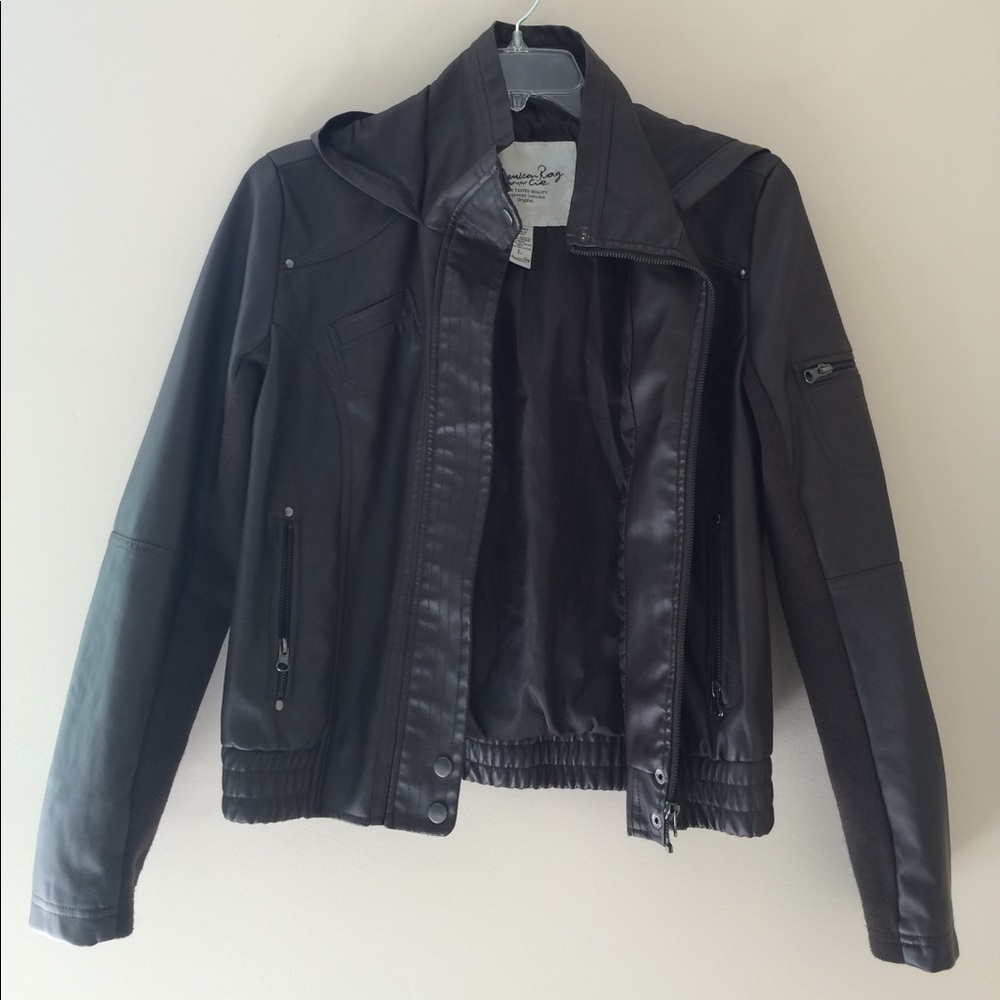 American Rag brown leather bomber jacket