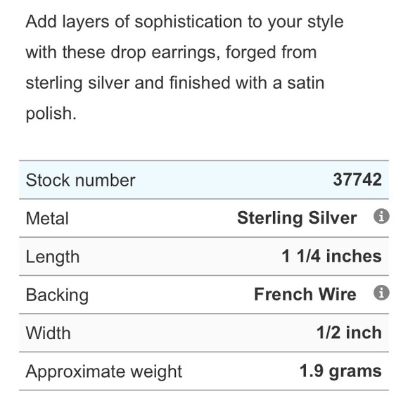 💯 Blue Nile silver earrings - Picture 4 of 4