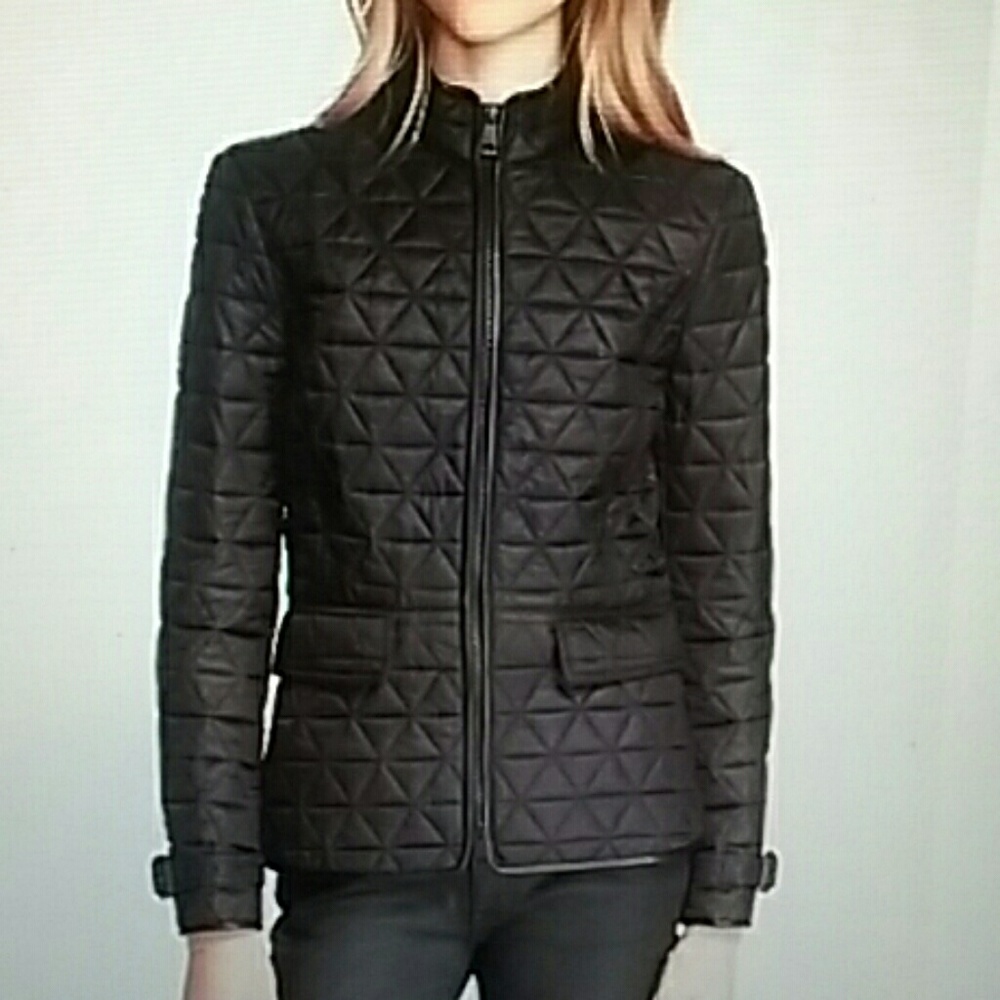 Burberry Brit Laycroft Leather Quilted Jacket Coat