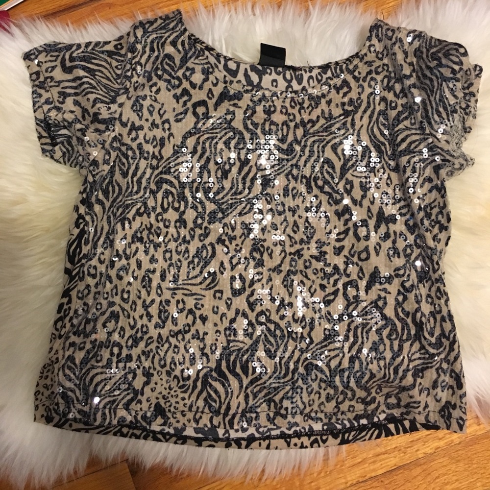 Sequined Material Girl Short Sleeve Top