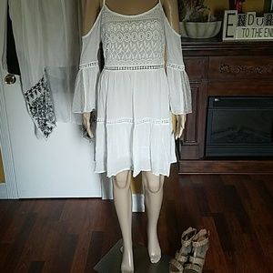 Mini white lace dress
