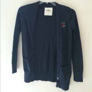 Hollister navy preppy cardigan