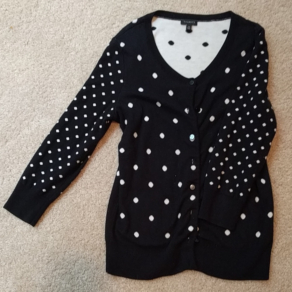 Talbots Polka Dot Cardigan
