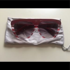 Dior Croisette 1 Red and Clear Stripe Sunglasses