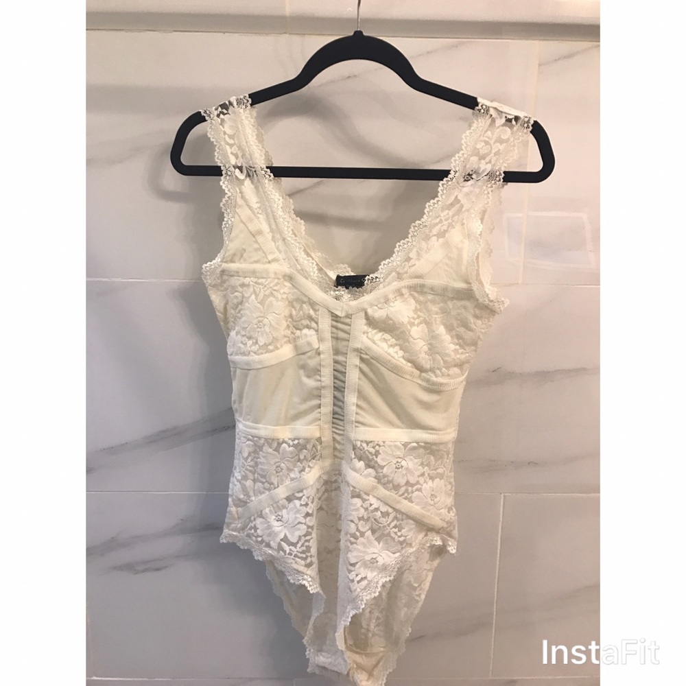 White lace bodysuit