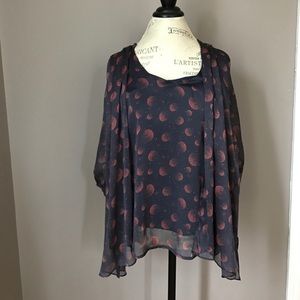 Dark purple blouse with circles