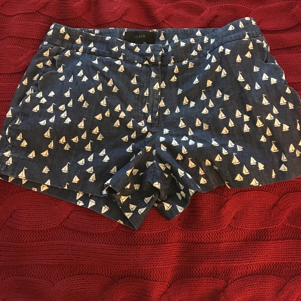 Jcrew scalloped pocket shorts