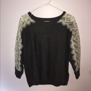 J.Crew Lace Sleeved Sweater