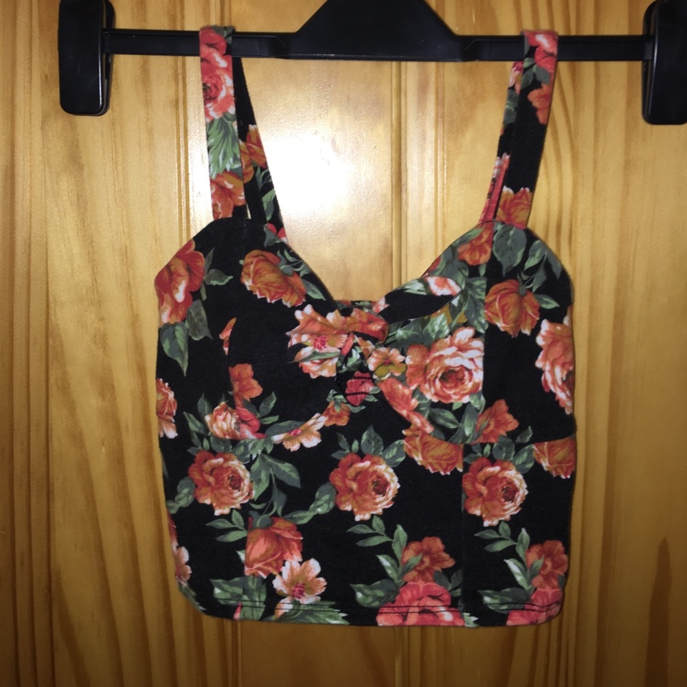 Forever 21 rose flowers crop top