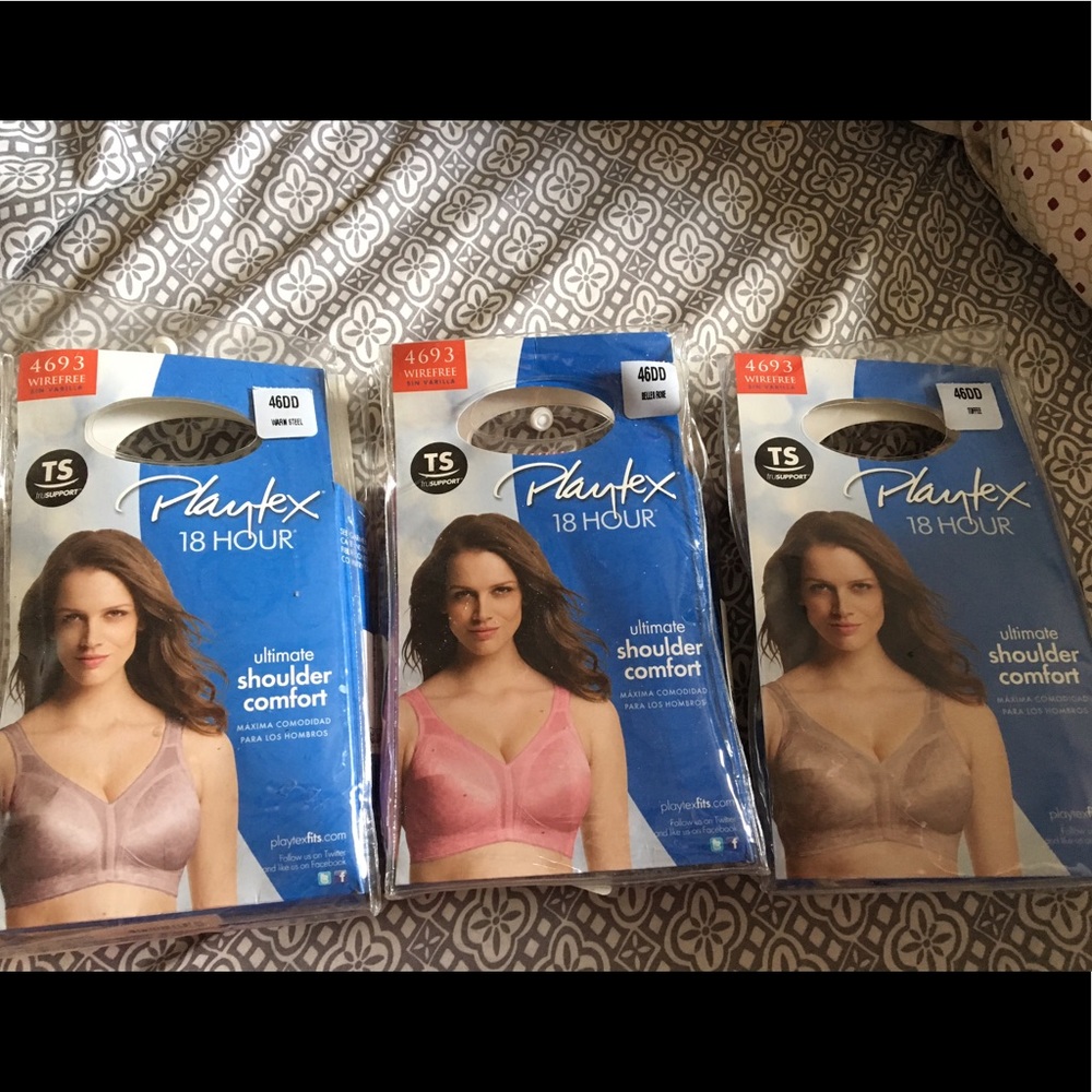 3️⃣ 46DD Playtex 18-Hour Wirefree Bras: Style 4693