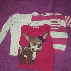 Three girls 4t long sleeve shirts