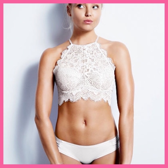 •Victoria's Secret PINK• High neck Lace padded bra - Picture 3 of 5