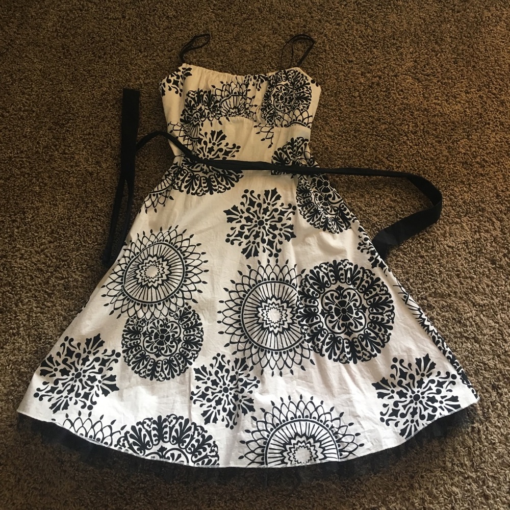 Black and white floral dress