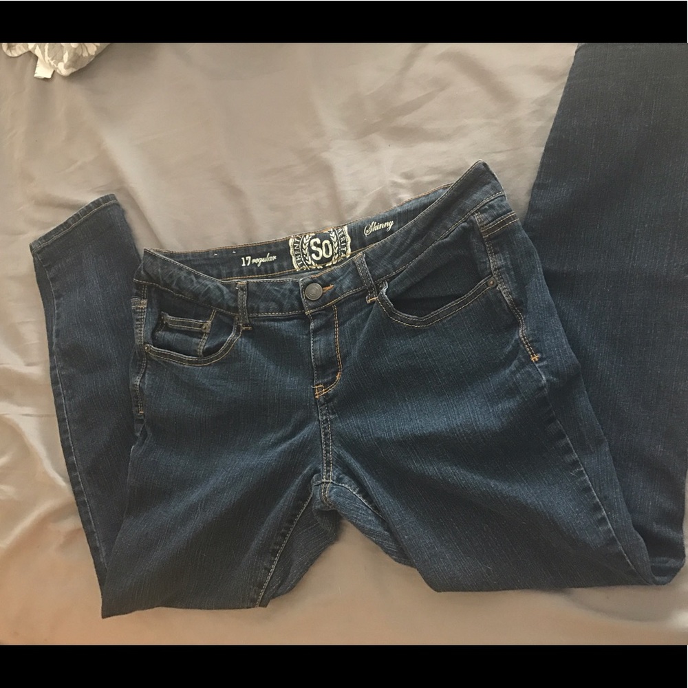 SO Dark Denim Skinny Jeans size 17