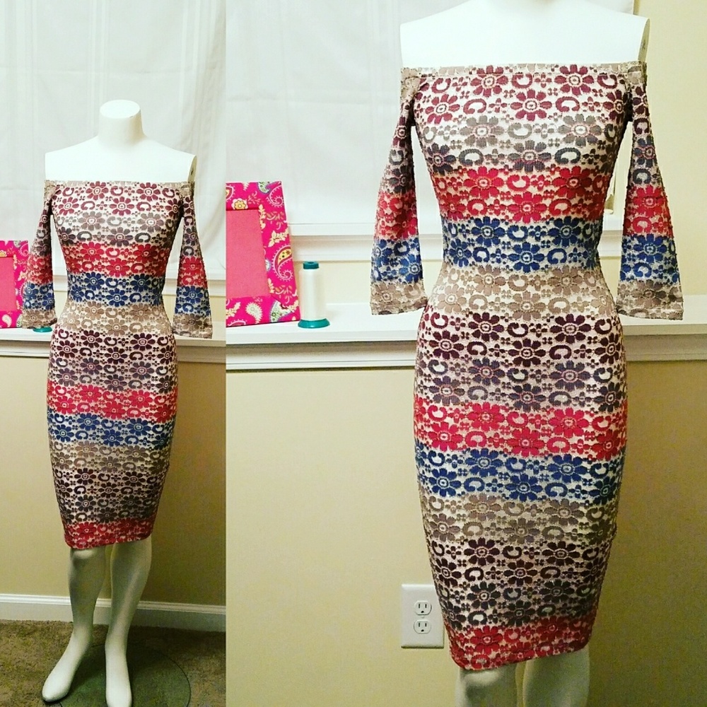 Floral Print Lace  Dress