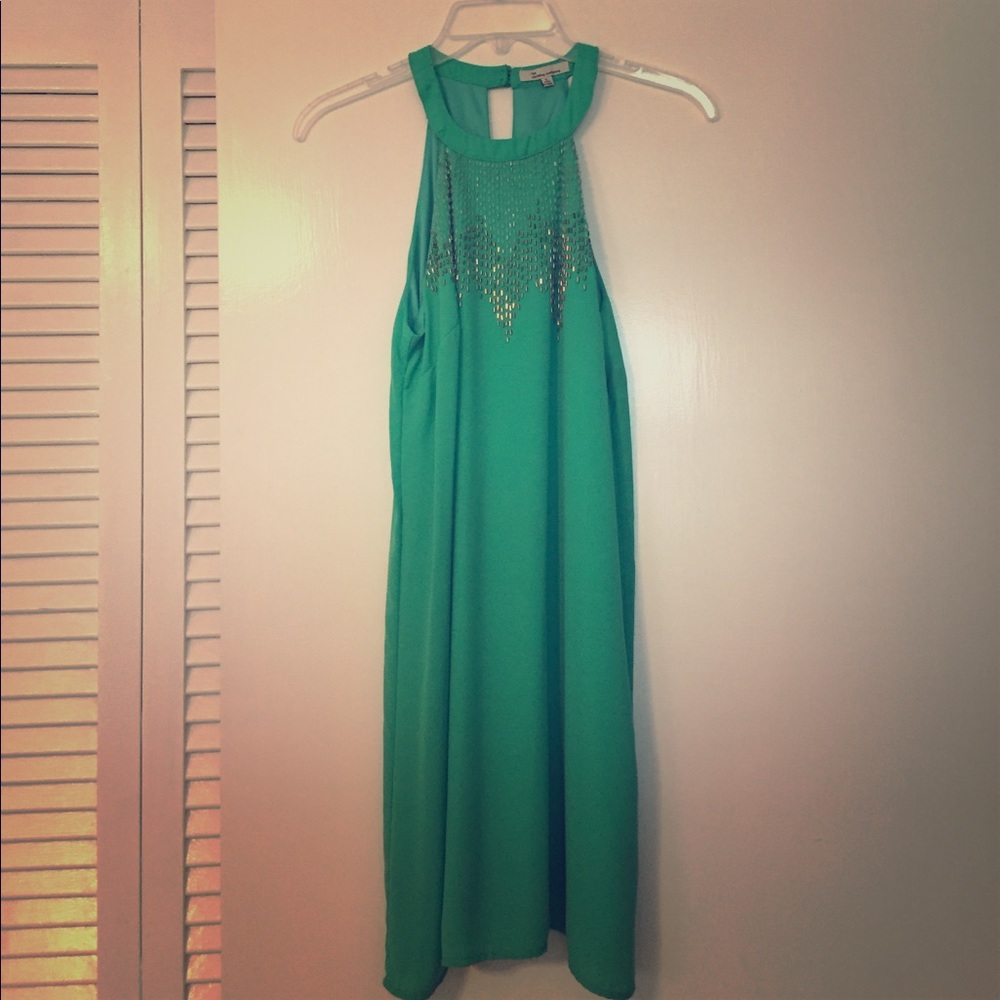 Green Dress with Sequin Detail