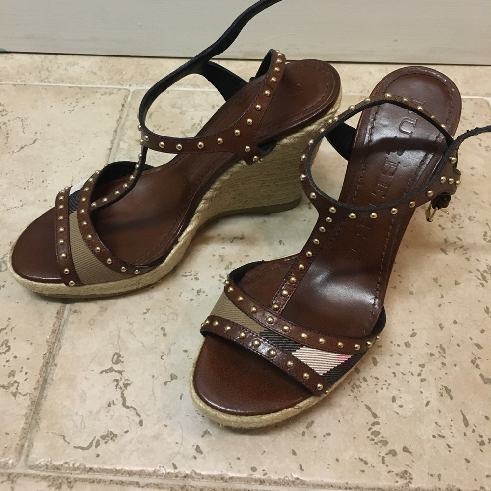 Burberry Platform Wedge Sandals Laleham Studded