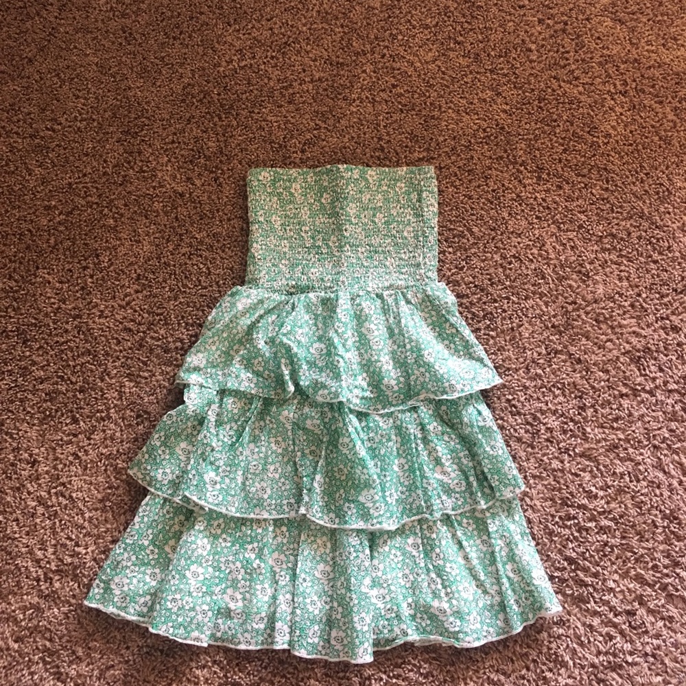 Green floral dress
