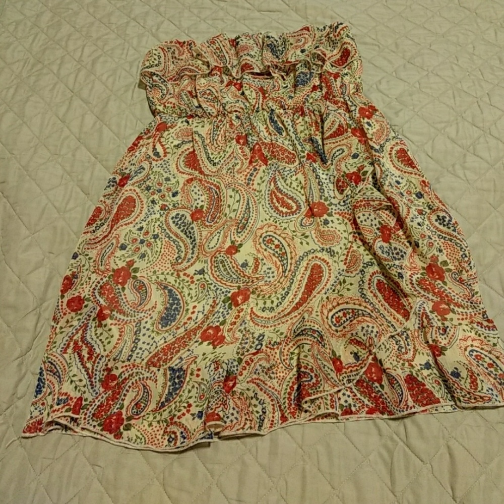Fun paisley strapless dress