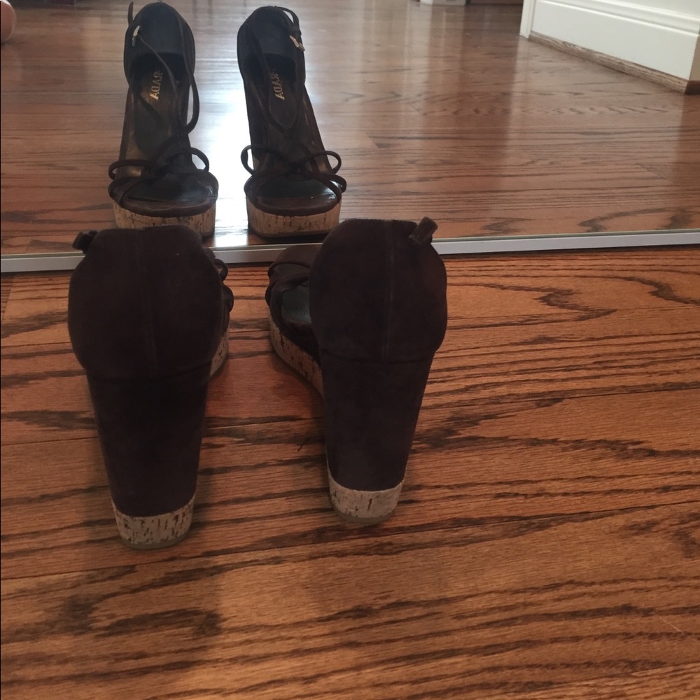 Prada Suede Platform Wedge Sandals - image 2