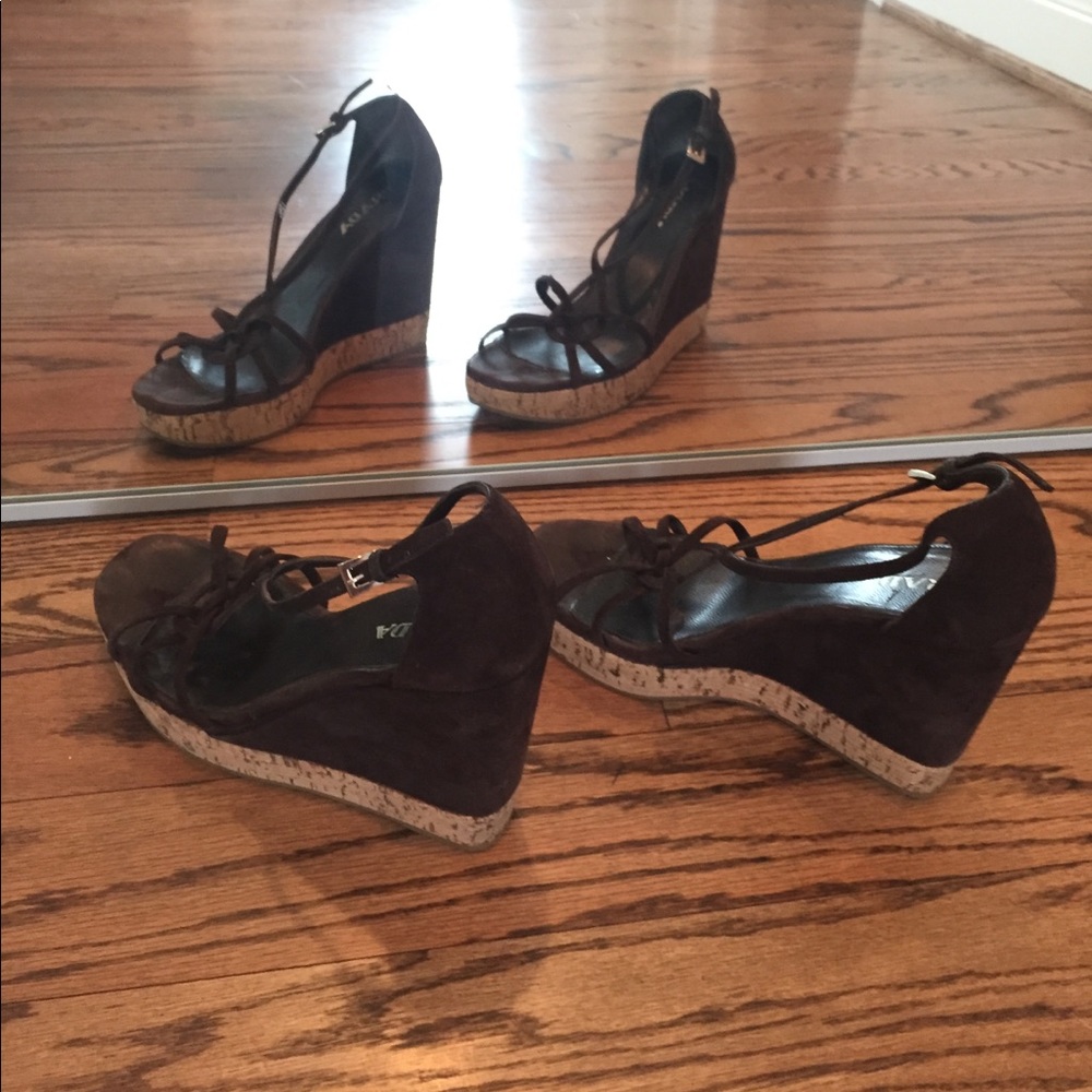 Prada Suede Platform Wedge Sandals - image 3