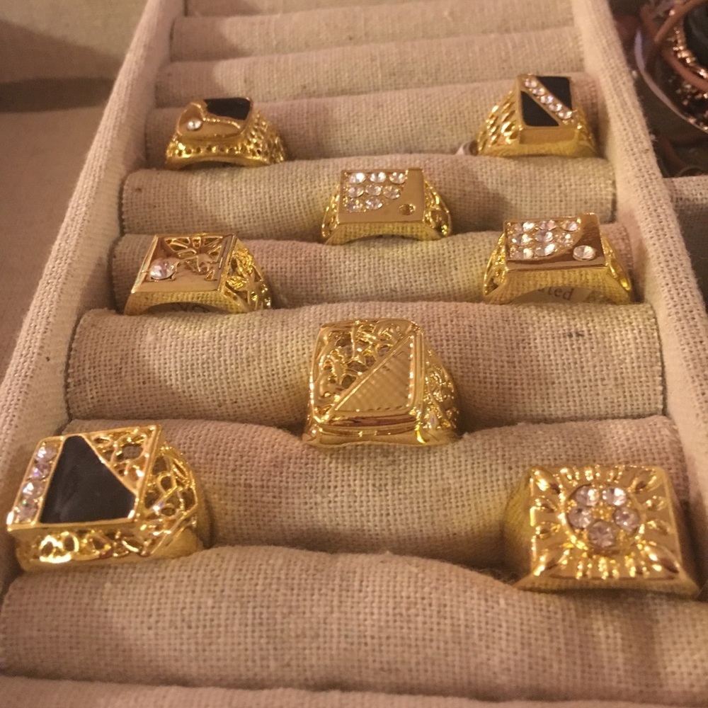 Size 9 1/2, Gold Rings - Picture 2 of 2
