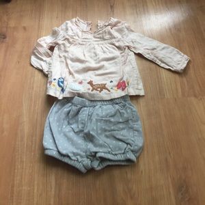 Embroidered top and matching corduroy short