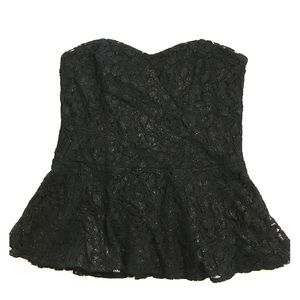 Express black lace peplum top