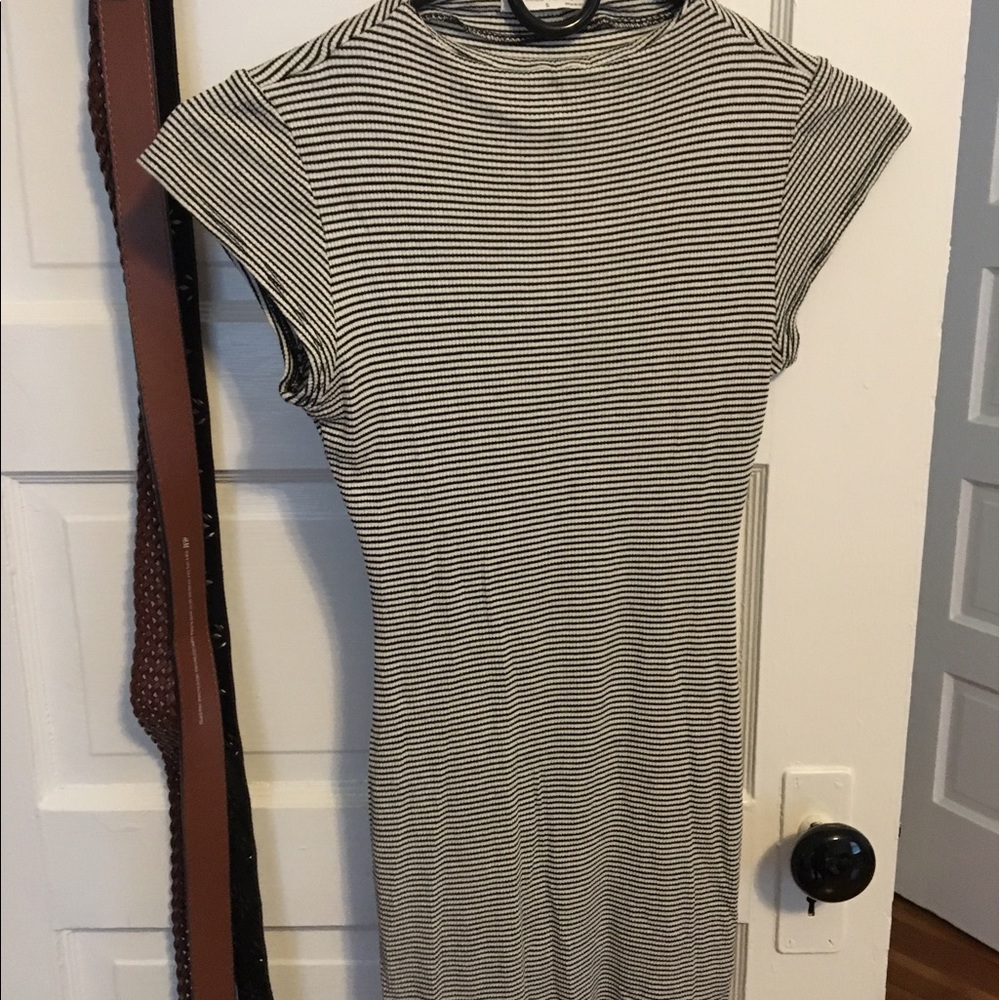 Black and white tight dress.