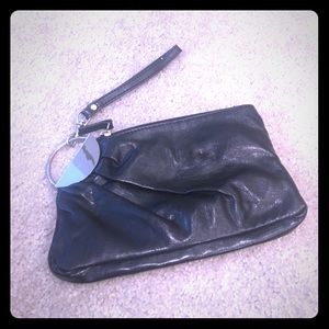 Black/silver wristlet