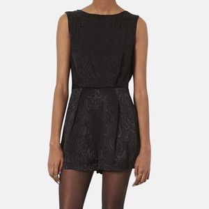 Topshop black open back romper