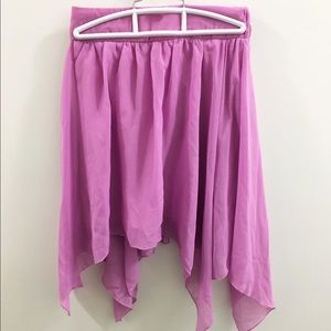 Purple varied length skirt