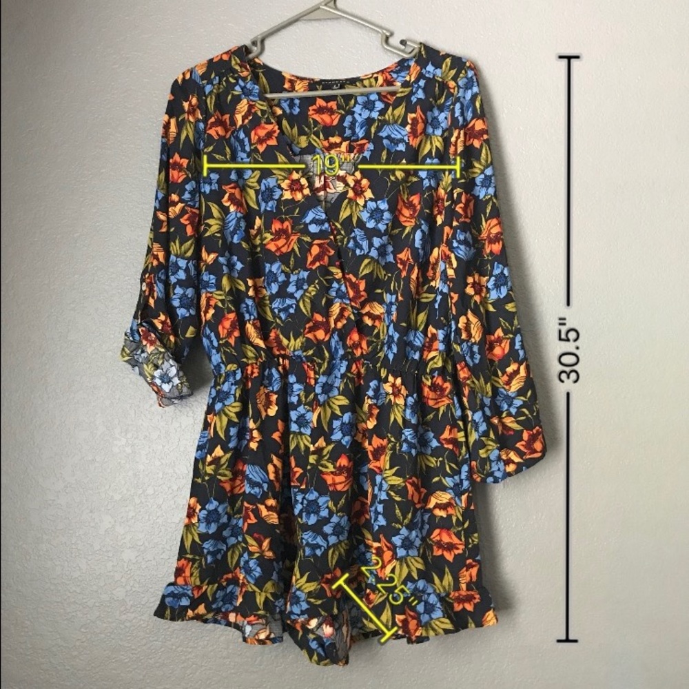 SOLD Staccato Black Floral Romper - Picture 2 of 6