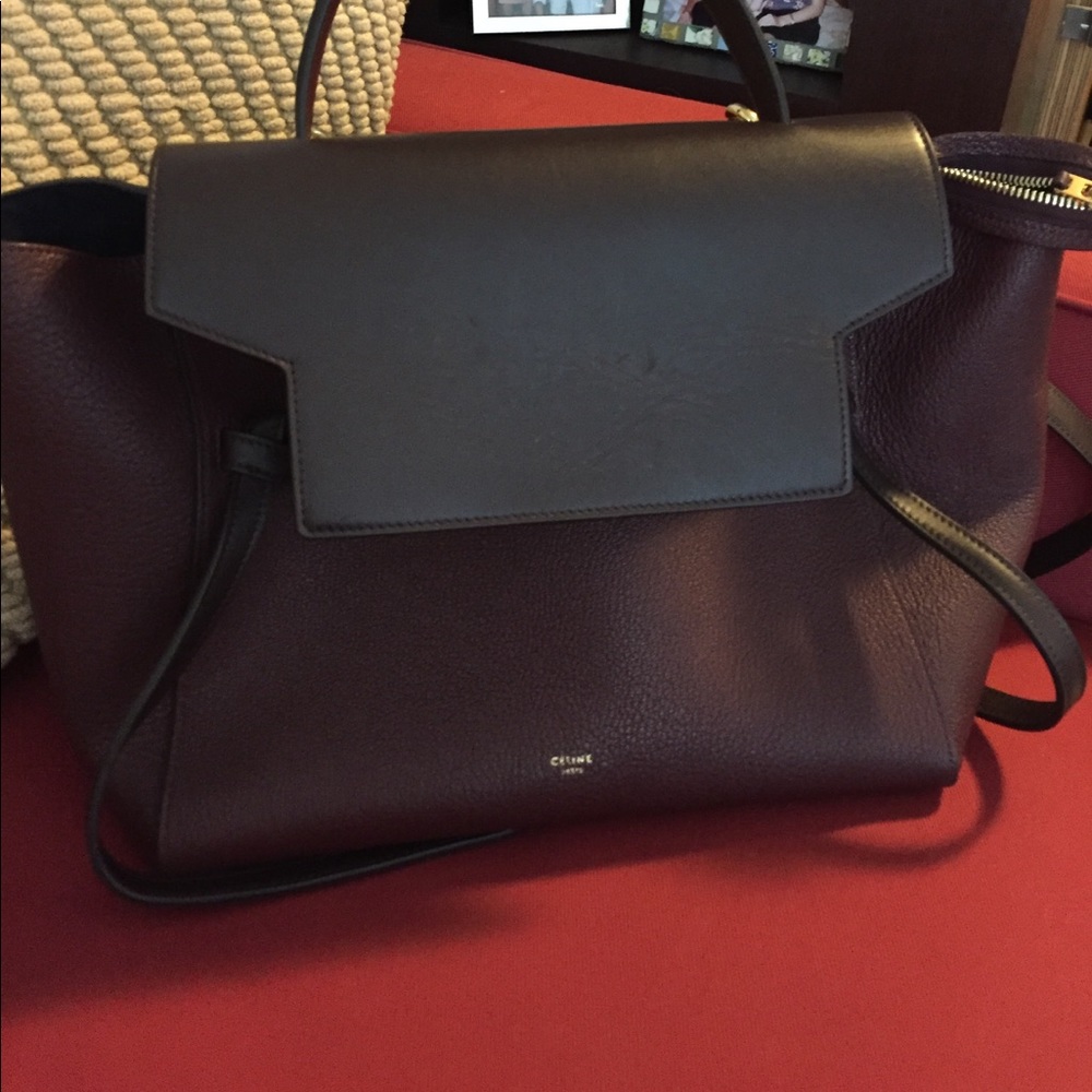 Celine belt bag in Bordeaux