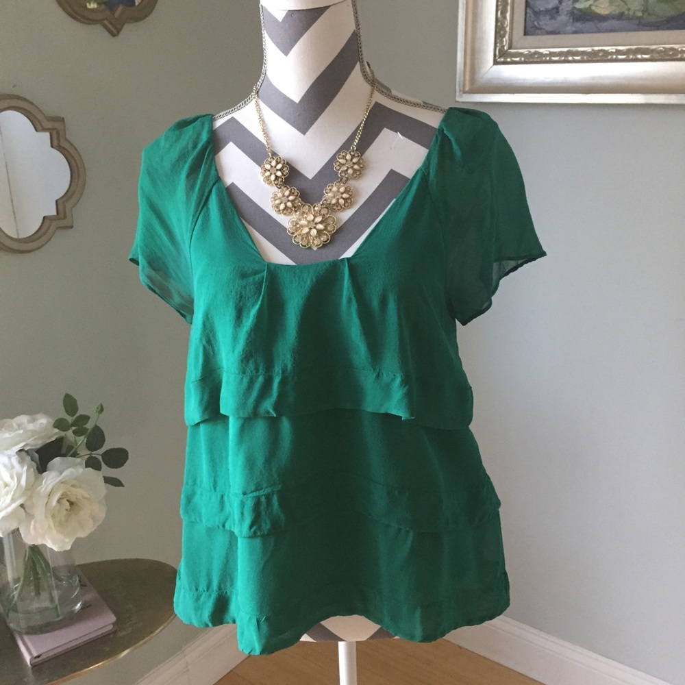 Banana Republic Green Silk Top
