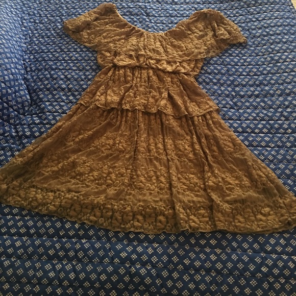 ‼️NWOT‼️Brown Layered Lace Dress - Picture 2 of 4