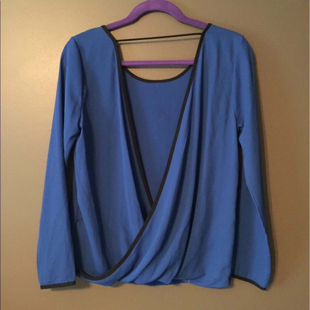 Blue open back top