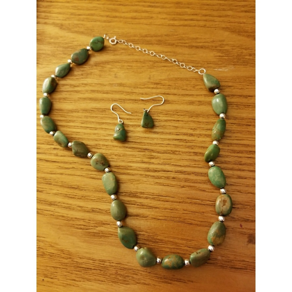 New jade necklace and earring set.