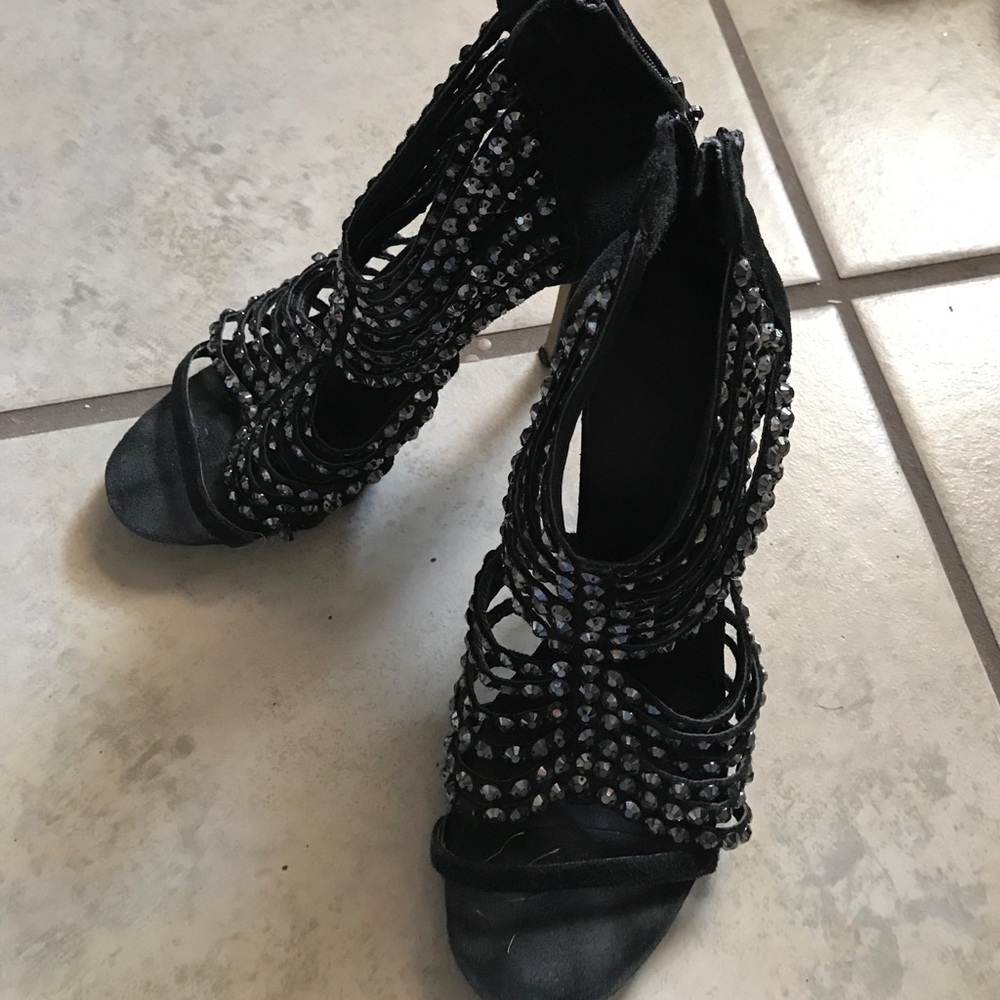 Bedazzled heels!!! Black studded