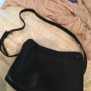 VINTAGE black leather coach purse