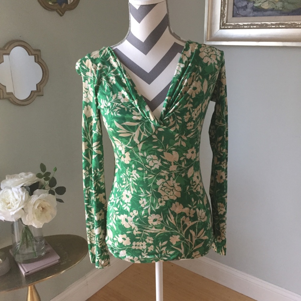 Banana Republic Green Floral Top
