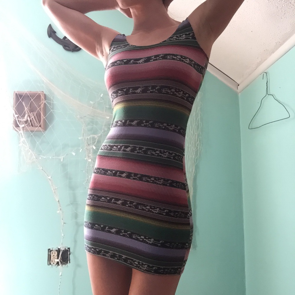 Thermal Tribal Pattern Bodycon Dress