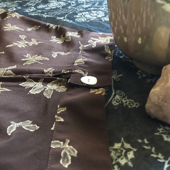 High Waisted Brown Skater Skirt-Size: 3/4 - Picture 4 of 5