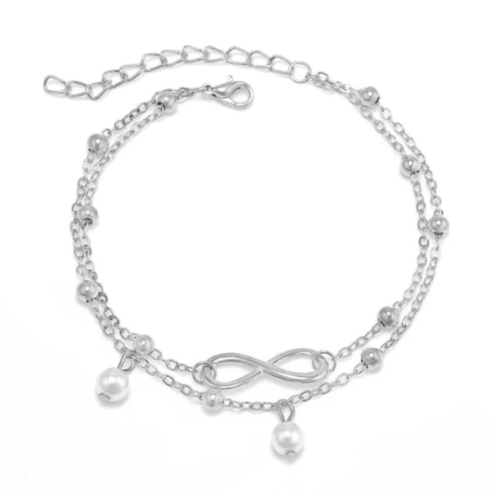 🔴1 left🔴🆕Infinity pearl silver foot jewelry - Picture 4 of 6